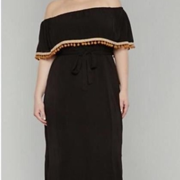 Dresses & Skirts - Ladies Pom Pom Fringe Maxi Plus Size Dress 1X 3X
